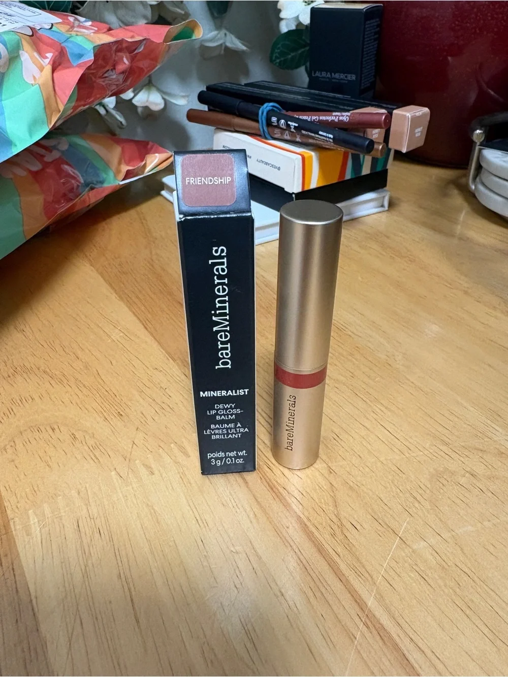 bareMinerals Mineralist Dewy Lip Gloss Balm In FRIENDSHIP,Full Sz 0.1oz,BNIB,New